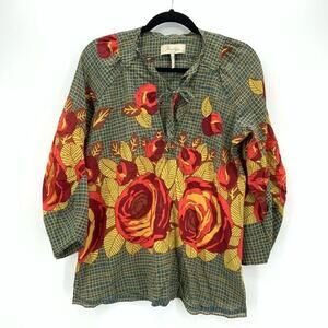 Max Azria Collection Tunic Floral Silk Blend Size XXS Boho Designer Resort Beach